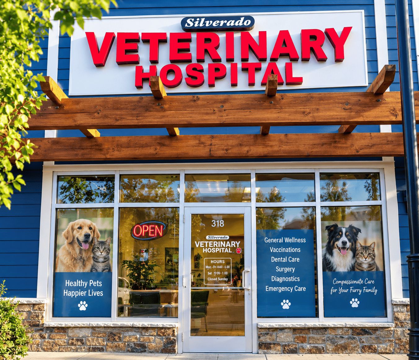 The Silverado Veterinary Hospital storefront in South Calgary